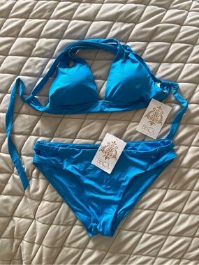 BECCA Bright Turquoise Blue Two-Piece Bikini Set